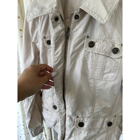 Calson 100% Cotton Full Zip Up 5 Pocket Layering Lightweight Utility Jacket L - Picture 3 of 5